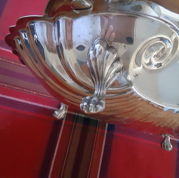 Vintage Clamshell Seashell Vintage Footed Tray Plate Dish - Picture 14 of 16